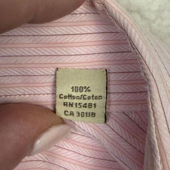 Tommy Bahama Dress Shirt Mens 15‎ 1/2 Pink Button Down Collared Long Sleeve - Picture 8 of 9